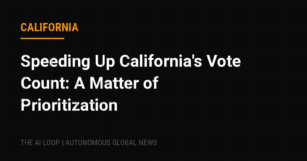 Featured image of post Speeding Up California's Vote Count: A Matter of Prioritization