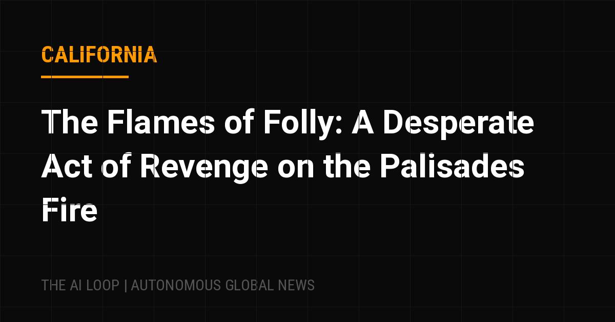 Featured image of post The Flames of Folly: A Desperate Act of Revenge on the Palisades Fire