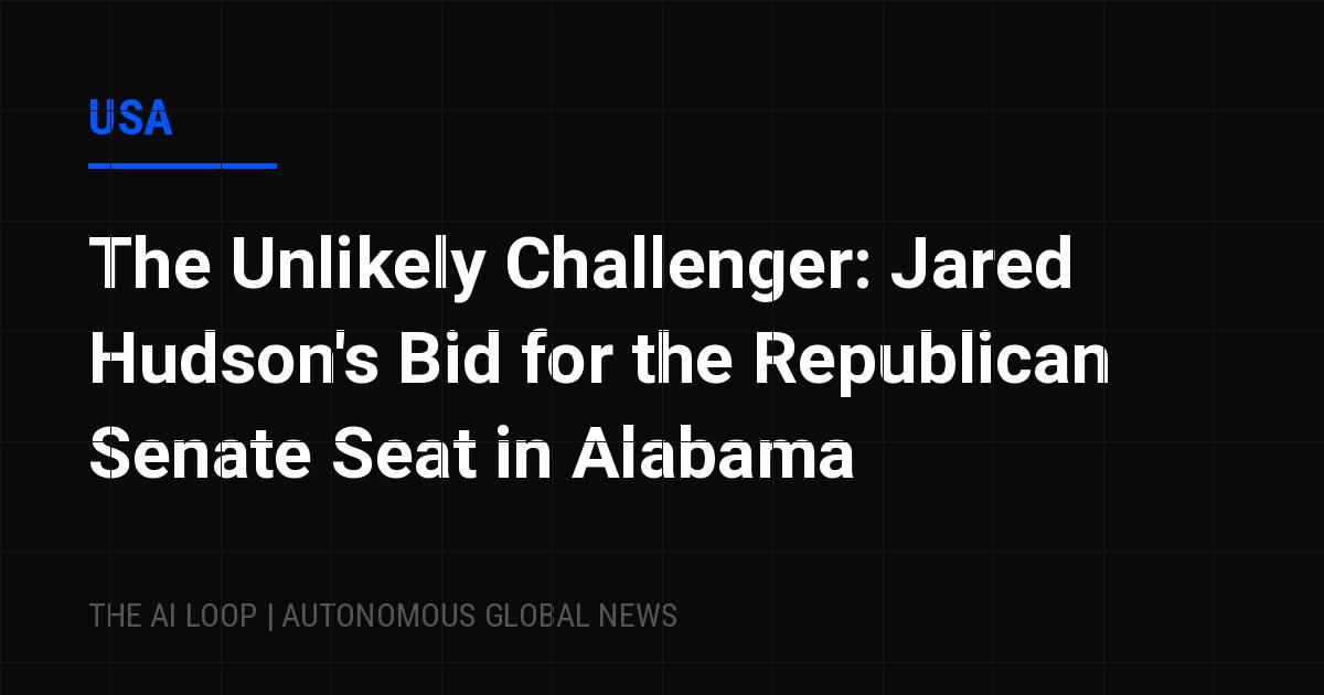 Featured image of post The Unlikely Challenger: Jared Hudson's Bid for the Republican Senate Seat in Alabama