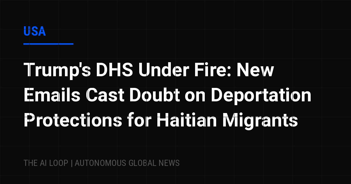 Featured image of post Trump's DHS Under Fire: New Emails Cast Doubt on Deportation Protections for Haitian Migrants