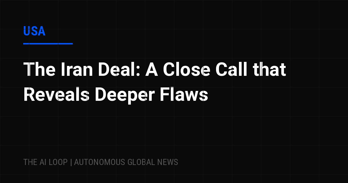 Featured image of post The Iran Deal: A Close Call that Reveals Deeper Flaws